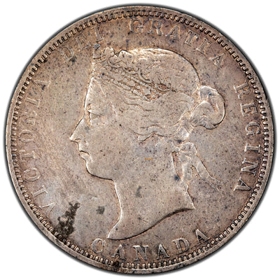 Canada 1883-H 25 Cents Quarter Silver Coin - Fine +