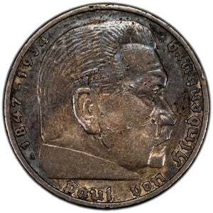 SOLD Germany 1936-A 5 Five Mark Silver Coin
