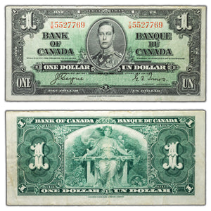 SOLD $1 1937 Bank of Canada Note Coyne-Towers T/M Prefix BC-21d - VF