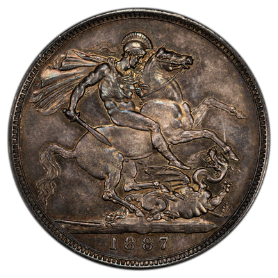 SOLD Great Britain 1887 Crown Silver Coin - Choice Almost Uncirculated
