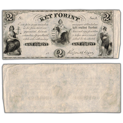Hungary 1852 2 Forint Remainder Note P #S142