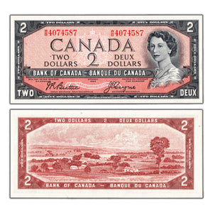 SOLD $2 1954 Bank of Canada Note Beattie-Coyne W/B Prefix BC-38a - Choice UNC
