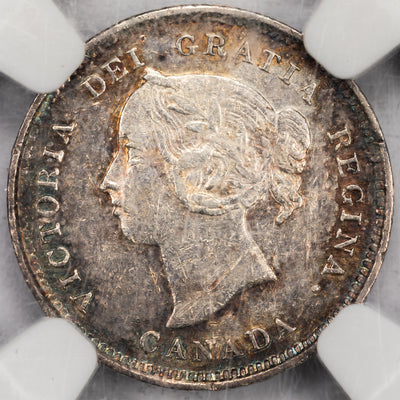 Canada 1889 5 Cents Silver Coin - NGC AU-53