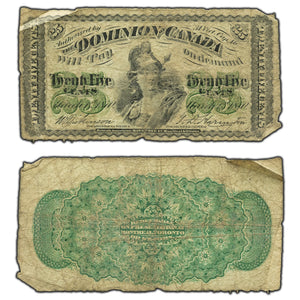 SOLD 25 Cents 1870 Dominion of Canada Shinplaster Note DC-1c