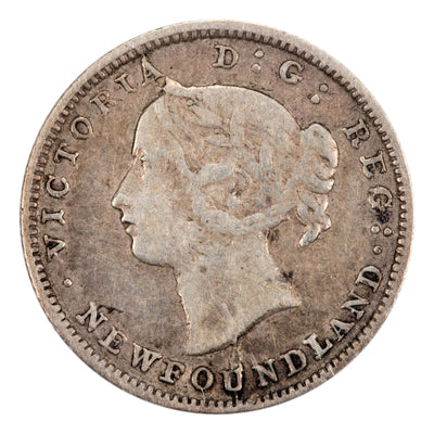 Newfoundland 1870 5 Cents Silver Coin - ICCS F-12