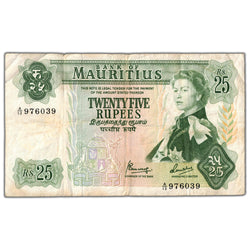 Mauritius ND (1967) 25 Rupees Note P #32b - Circulated