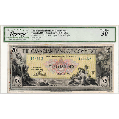 $20 1917 Canadian Bank of Commerce Chartered Note #75-16-04-20a - Legacy VF-30