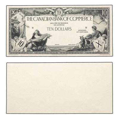 SOLD $10 1935 Canadian Bank of Commerce Note - Front Black & White Proof