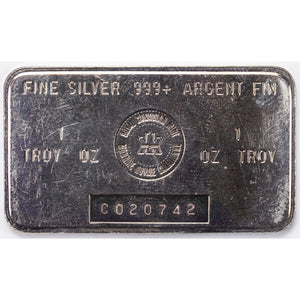 SOLD Royal Canadian Mint RCM Vintage 1oz .999 Fine Silver Bar