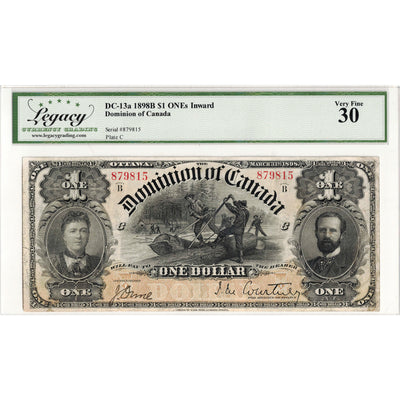 $1 1898 Dominion of Canada Note ONE's Inward Series B DC-13a - Legacy VF-30