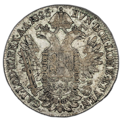 Hungary 1823 B 1/2 Thaler Silver Coin