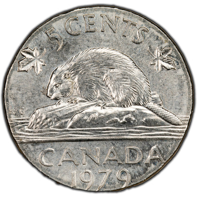 SOLD Canada Error 1979 5 Cents Nickel Coin - Struck on Dime Planchet - 2.05g