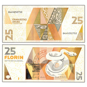 SOLD Aruba 2003 25 Florin Note P #17a - Choice Uncirculated