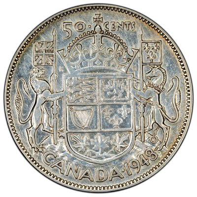 SOLD Canada 1948 50 Cents Half Dollar Silver Coin - Key Date - Cleaned