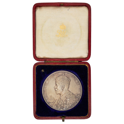 Great Britain 1911 George V 51mm Silver Coronation Medal In Original Box