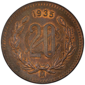SOLD Mexico 1935 20 Twenty Centavos Coin