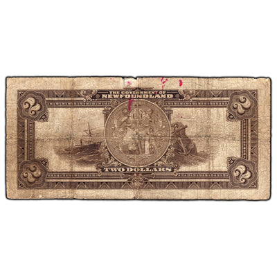 SOLD $2 1920 Government of Newfoundland Canada Note NF-13b
