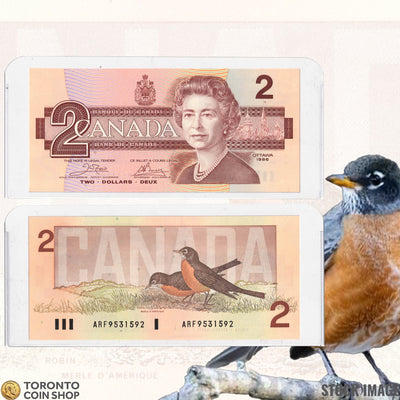 $2 1986 Bank of Canada Note Bird Series Crow-Bouey Signatures - Uncirculated