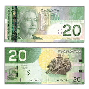 SOLD $20 2004 Bank of Canada Note EZZ Prefix BC-64a-i - Radar Serial Number