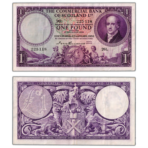 SOLD Scotland Commercial Bank 1950 1 One Pound Note