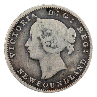 SOLD Newfoundland 1885 5 Cents Silver Coin - ICCS VG-8