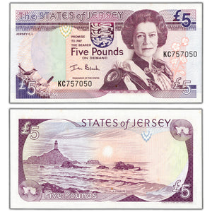 SOLD Jersey ND (2000) 5 Five Pounds Note P #27a - Choice Uncirculated