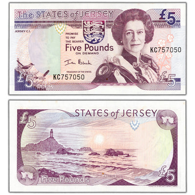 SOLD Jersey ND (2000) 5 Five Pounds Note P #27a - Choice Uncirculated