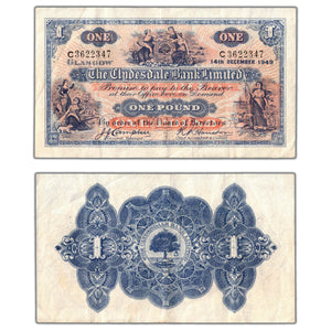 SOLD Scotland Clydesdale Bank Ltd 1949 1 One Pound Note P #189f - VF+