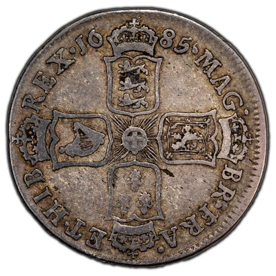 SOLD Great Britain 1685 Shilling Silver Coin - James II