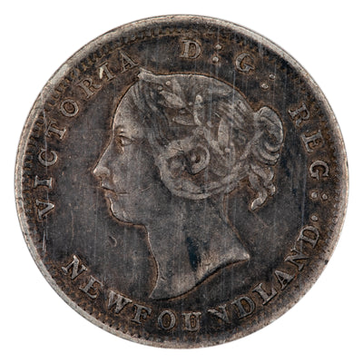 Newfoundland 1896 5 Cents Silver Coin - ICCS VF-30