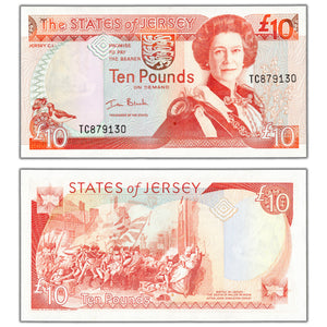 SOLD Jersey ND (2000) 10 Ten Pounds Note P #28a - Choice Uncirculated