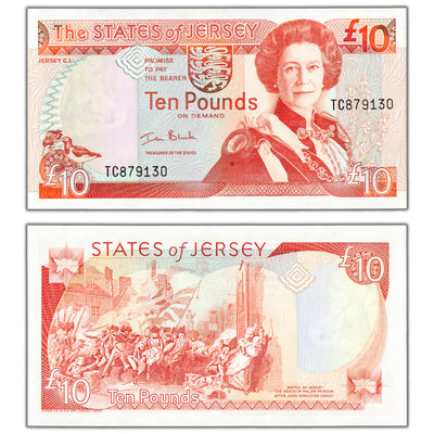 SOLD Jersey ND (2000) 10 Ten Pounds Note P #28a - Choice Uncirculated