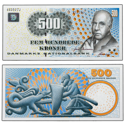 SOLD Denmark 1997 500 Kroner Note P #58b - AU