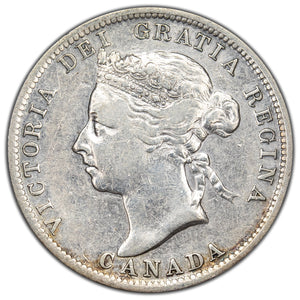 SOLD Canada 1900 25 Cents Quarter Silver Coin - Cleaned