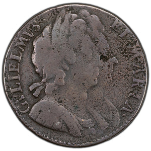 SOLD Great Britain 1694 1/2 Half Penny Coin KM #475 - William & Mary