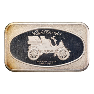 SOLD Vintage 1oz .999 Fine Silver Art Bar - Cadillac 1903