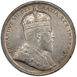 SOLD Canada 1910 25 Cents Quarter Silver Coin - EF