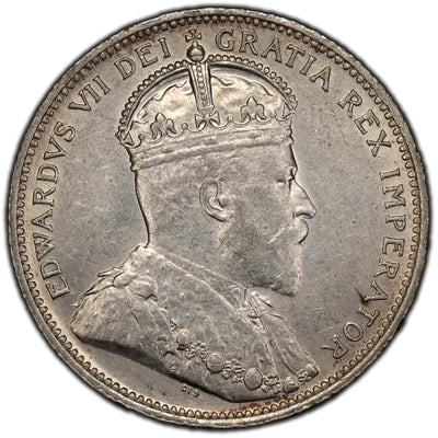 SOLD Canada 1910 25 Cents Quarter Silver Coin - EF