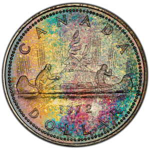 SOLD Canada 1972 $1 Silver Dollar Coin - Rainbow Colours