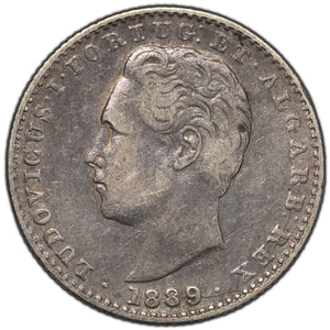 Portugal 1889 100 Reis Silver Coin KM #510