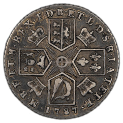 Great Britain 1787 w/Hearts Shilling Silver Coin SP #3746