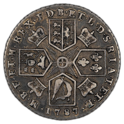 Great Britain 1787 w/Hearts Shilling Silver Coin SP #3746