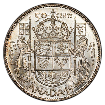 Canada 1944 50 Cents Half Dollar Silver Coin - MS-62