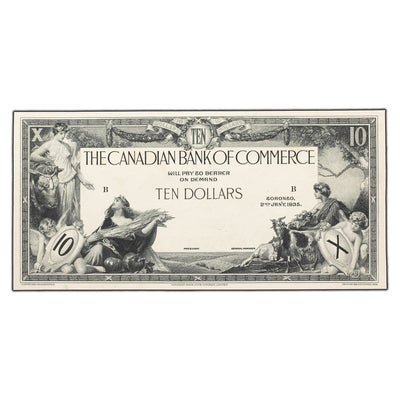 SOLD $10 1935 Canadian Bank of Commerce Note - Front Black & White Proof