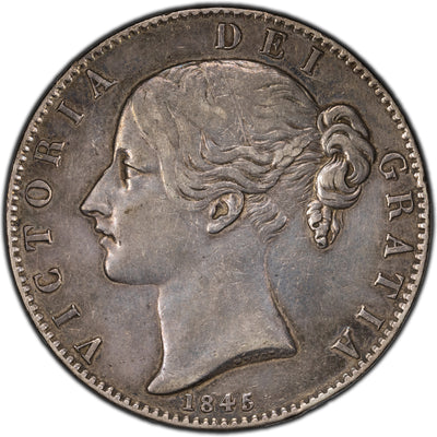 SOLD Great Britain 1845 One Crown Silver Coin