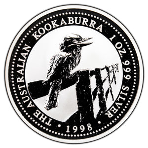 SOLD Australia 1998 $5 1oz .999 Fine Silver Kookaburra - In Capsule