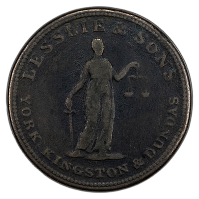 Upper Canada 1824 Leslie & Sons Halfpenny Token UC-2A2 - VG/F