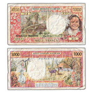 SOLD Tahiti ND (1983) 1000 Thousand Francs Note P #27c