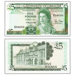 Gibraltar 1988 5 Five Pounds Note P #21b - Choice Uncirculated