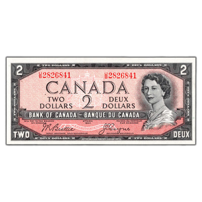 $2 1954 Bank of Canada Note Beattie-Coyne U/B Prefix BC-38a - Choice UNC